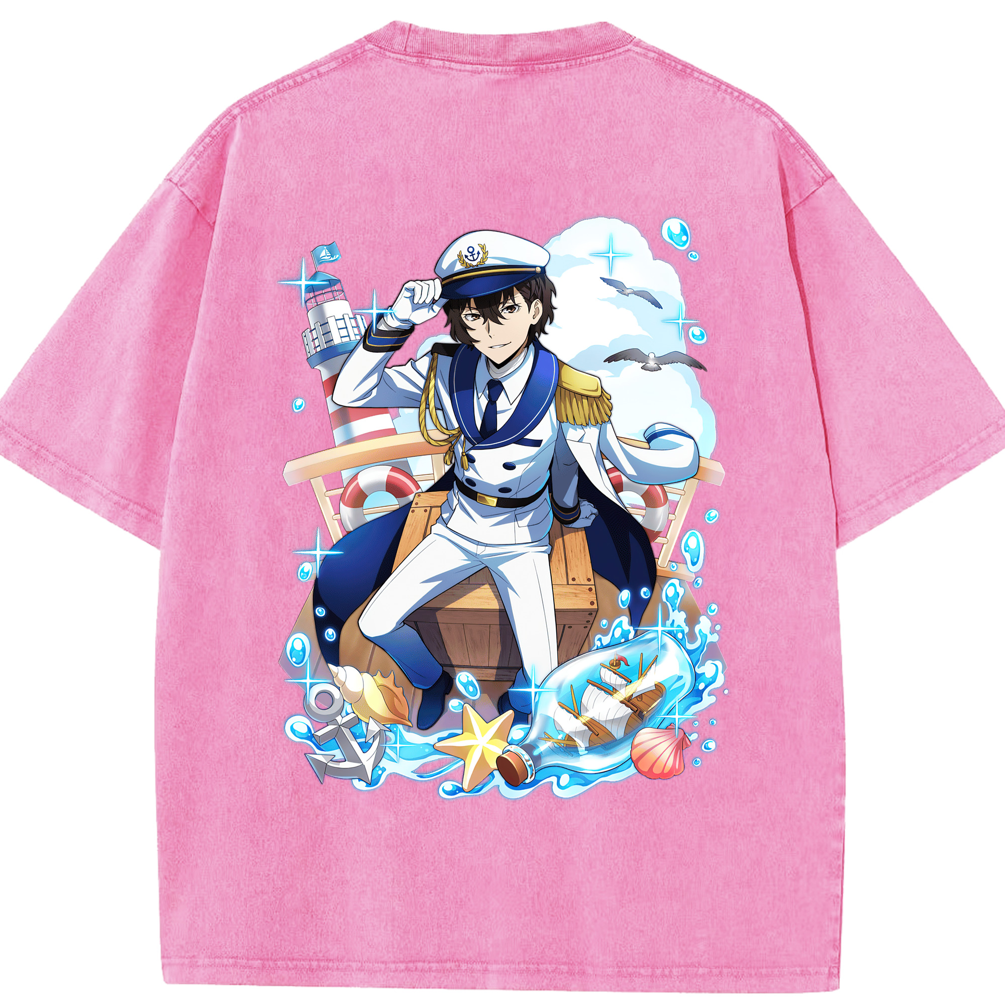 （画像用） 文豪ストレイドッグス Bungo Stray Dogs 綿100% ヴィンテージ風 半袖Tシャツ（背面プリント）